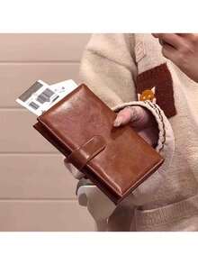 RFID 防盜護照夾，多功能大容量旅行信用卡錢包，極簡旅行護照保護套錢包 RFID 防盜名片夾旅行配件，適合女性和男性 - 彩色 - 查看 2