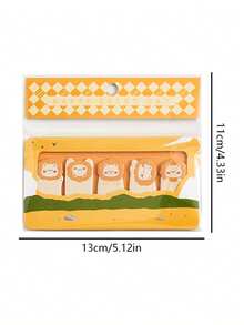 1pcCute Cartoon Thumb Sticky Notes, High Aesthetic Self-Adhesive Memo Pads, Page Marker Index Labels, Easy To Write, Convenient For Page Marking, Reading Classification And Key Reminder - Multicolor - View 5