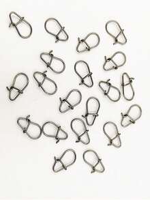 100pcs Gourd-Shaped Snap Swivels Reinforced Connectors, Micro Baitcast Rings, Fishing Accessories - Silver - View 1