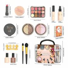 10/14PCS Girls' Pretend Makeup Toy Set, Lipstick, Powder Blush, Children's Makeup Set, Toy Cosmetic Set (Not Real Cosmetics), Suitable For Girls Ages 3–10, Ideal For Birthdays And Holidays - Multicolor - View 8