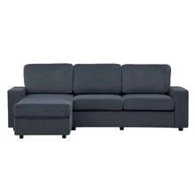 Sofá esquinero con almacenamiento, sofá modular, sofá con otomana, sofá grande para sala de estar, moderno, cómodo, núcleo de muelles ensacados, 245,5 cm - Gris Oscuro - Ver 12