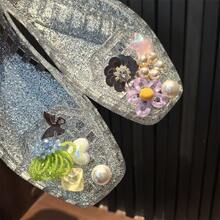 Transparent Textured Sequin Shoe Flower Decorations, Beaded Flower And Faux Pearl Bow Combination Set, High-End Shoe Accessory, With A Variety Of Styles That Can Be Freely Combined, Suitable For Festive Occasions, Seaside Vacations, Daily Outfit Transformation, Party Looks, And Festive Gifts To Showcase A Unique Fashion Taste - A套裝 - 查看 8