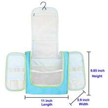 Premium Toiletry Bag By Freegrace - Extra Large Travel Essentials Organizer - Durable Hanging Hook - For Men and Women - Perfect For Accessories, Cosmetics, Personal Items, Shampoo Aquamarine - como en la imagen - Ver 3