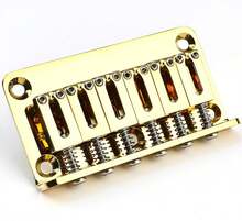 OVSAL 10.5mm 6 String Fixed Bridge Zinc Alloy Saddle Steel Baseplate Electric Guitar Hardtail Bridge Compatible With Fender Telecaster Tele Strat ST Electric Guitar Replacement Parts(Gold) - MàuC - Xem 2