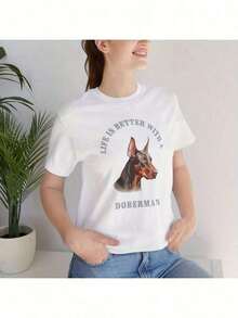 Short-Sleeve Soft Vintage-Style T-Shirt Inspired By Dave Matthews Band's Song #41. Women's Retro T-Shirt With A Minimalist And Casual Design Featuring Dave Matthews Band's Song #41. 100% Cotton. - 白色 8 - 查看 6