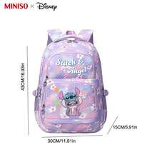 MINISO X Disney Stitch & Angel Backpack, Purple Tie-Dye Floral School Bag Suitable For Office Work, Study, And Travel Use - Light Purple - View 4