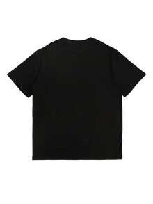 Graphic Tee For Father's Day, Funny Men's T-Shirts, Black, Short Sleeve, Gifts For The Summer And Spring Season, Comfortable Sportswear, Perfect For Gifts, Casual Weekend Wear, T-Shirts For Summer And Autumn, Comfortable, Breathable And Cozy. - 黑色 - 查看 2