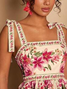 Parte superior de tirantes con estampado floral para mujer, conjunto casual de vacaciones, para verano, vacaciones de primavera, fiesta, playa, primavera, Día de San Valentín, Carnaval, elegante, floral, Carnaval, de primavera a verano, fiesta, parte superior de verano, parte superior del Día de San Valentín, parte superior para invitada de boda, parte superior de cumpleaños, parte superior de fiesta, parte superior elegante para mujer, parte superior floral, parte superior de verano, disfraz de Carnaval, parte superior de estilo mexicano bohemio para mujer - Negro - Ver 11