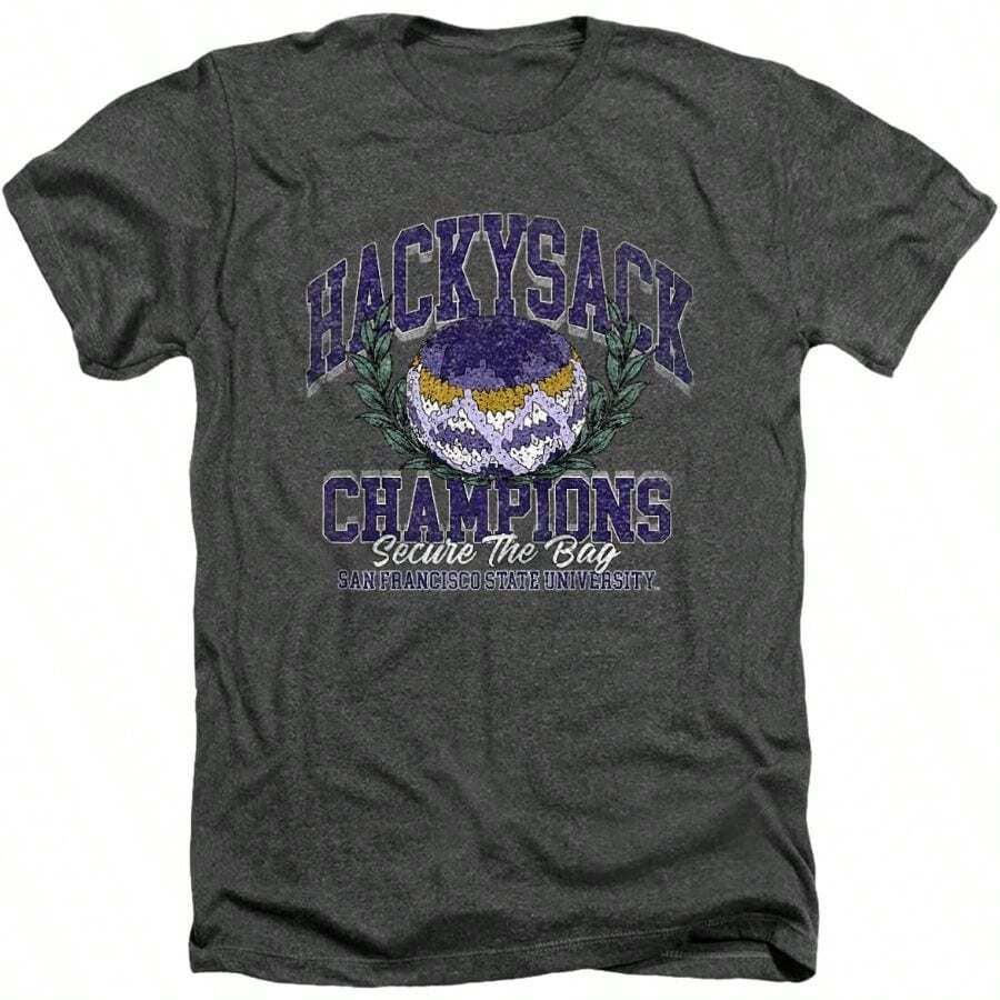 San Fransisco State HackySack Champs Unisex Adult Heather Shirt - X-large + Charcoal - View 1