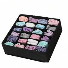 1/2 Gói Vách ngăn ngăn kéo tất, vách ngăn đồ lót, vách ngăn tủ 24 ô, vách ngăn lưu trữ và sắp xếp tất, khăn tay, cà vạt, thắt lưng - màu đen - Xem 7