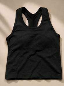 Runway Rest Sujetador deportivo negro de espalda de tirantes para mujer, adecuado para entrenamiento, correr, fitness - Negro - Ver 4