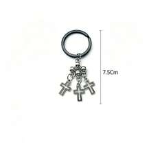 Gothic Style Skull Keychain, Creative Skull Decor Pendant, Suitable For Daily Wear Or Gift, Zinc Alloy Keyring, All Year Round - Antique Silver - View 6