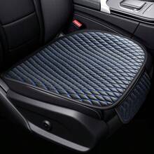3pcs New Rhombus Embroidery Leather Car Seat Cushion, Comfortable, Breathable, Universal For All Seasons, Car Seat Protector Pad, Rhombus Embroidery Rear + Front Backless Non-Slip Universal Seat Cushion, Car Interior Accessories - Small Diamond-shaped Leather - View 17