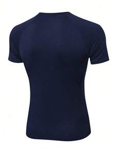 Men's Slim-Fit Boyfriend Style Short-Sleeve T-Shirt, Gym Wear, Men's Basic Boyfriend Style T-Shirt, Summer Sportswear. - 灰色 - 查看 6