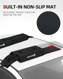 Abahub Soft Roof Rack Pads With 2 Tie Down Straps, 2 Tie Down Ropes, 2 Hood Loops And Storage Bag, For Surfboard, Kayak, Canoe, Heavy Duty Universal Car Roof Racks System - White - View 9