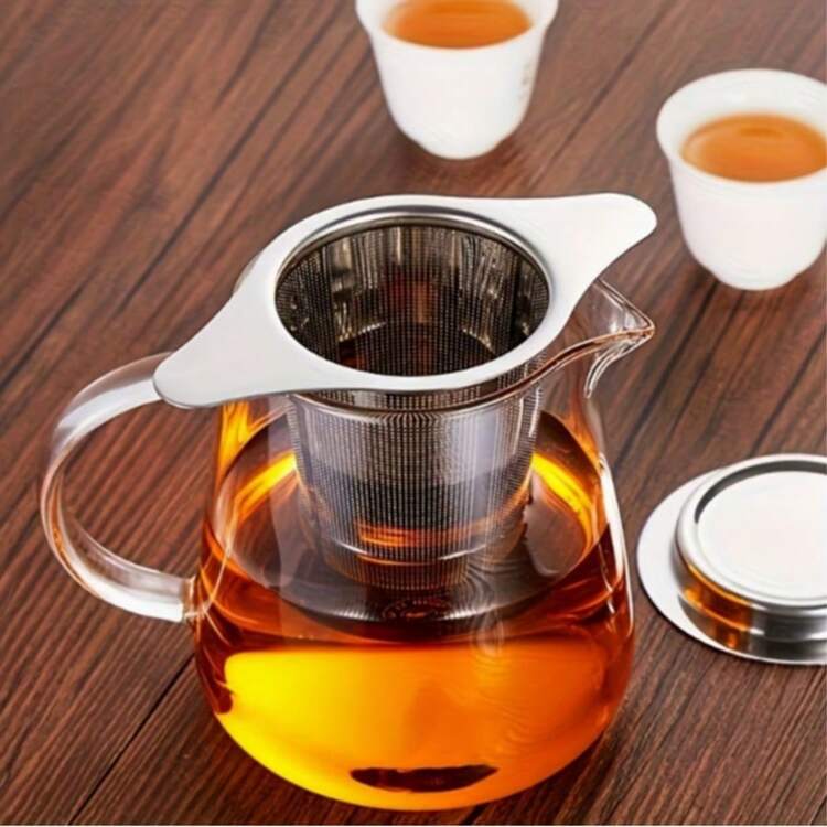 1/2pcs Stainless Steel Tea Infuser, Stainless Steel Tea Leaf Filter, With Scald-Proof Double Handles, Ultra-Fine Mesh Spherical Tea Leaf Filter, Suitable For Mug Tea Leaf Filter Rack - Multicolor - View 8
