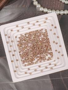 10/50 piezas de tachuelas de strass mini de color champán premium, exquisitas bolas de strass 3D para decoración de uñas, accesorios de uñas de strass de lujo y brillantes, versátiles dijes decorativos para puntas de dedos - Multicolor - Ver 3