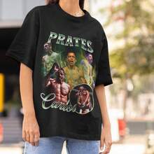 Unisex T-Shirt, Carlos Prates Vintage 90s Graphic Style T-Shirt, Retro Bootleg T-Shirt, Oversized Sports T-Shirt, Brazil T-Shirt, CF6R Champion T-Shirt - 黑色 - 查看 7