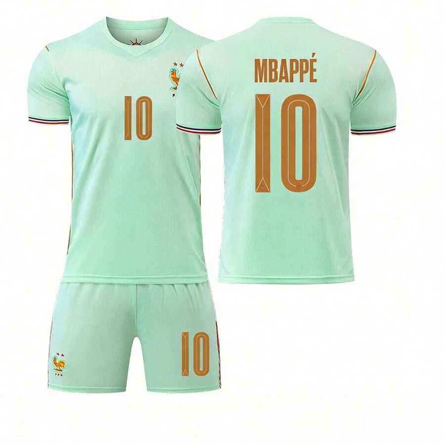 2026 -2027 World Cup , French Visiting Team Football Jerseys No. 10 ,All Sizes Available Adult And Youth Sportswear, Sportswear, Men's Summer Clothing, T-Shirt Set, Suitable For Football, Badminton, Basketball, Cycling, Blue, Sportswear - Số 10 - Xem 1