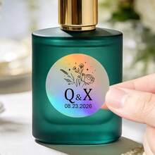 Label Transparan yang Dipersonalisasi dengan Detail Foil Emas, Cocok untuk Pernikahan dan Acara Khusus, Stiker Bulat Perekat Transparan yang Dapat Disesuaikan, Sempurna untuk Perayaan Elegan, Ideal untuk Undangan dan Suvenir Pesta, 5*3.5cm - Laser melingkar 3-G3 - View 6