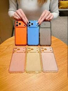 Square Corner Anti-Drop Matte Phone Case That Instantly Turns Into A Large Window, Simple And Personalized Style, Cute Candy Colors, Soft And Skin-Friendly, Suitable For 17/16/15/14/13/12/11 Pro Max, Lightweight And Shockproof, Full-Coverage Stylish Protective Case - Black - View 4