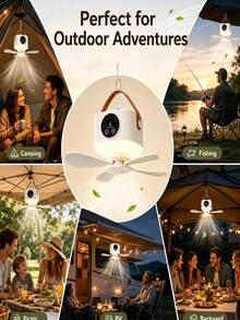 1pc Multifunctional Camping Hanging Fan Light - Remote Control - 4-Speed Wind Settings - 3-Level Night Light Brightness - Type-C Charging - Quiet & Powerful - Suitable For Dorm Cooling And Balcony Enjoyment - Fan Light - View 11