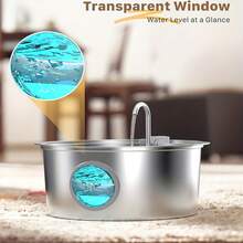 Air Mancur Minum Hewan Peliharaan Kapasitas Besar 7L/1,85 Galon dari Baja Tahan Karat, Filter Sirkulasi Otomatis, Pompa Air Senyap, Cocok untuk Anjing dan Beberapa Kucing, (Colokan Tidak Termasuk), (Kartrid Filter Pengganti Tersedia Secara Terpisah) - 7L - View 6