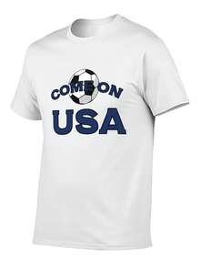 USMNT 2026 World Cup Cotton T-Shirt | 180gsm Premium Cotton, Moisture-Wicking Fabric | Uncle Sam's Team Unisex Casual Short Sleeve Tee For Men & Women, Year-Round Comfort, Machine Washable, Ideal Gift For USA Football Supporters - White - View 2