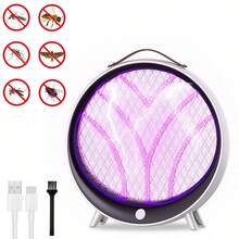 1pc Electric Mosquito Repellent Lamp, Indoor/Outdoor Portable Photocatalyst Mosquito Repellent Light, 2-In-1 Night Light Function, UV LED Insect Killer, Quiet Operation, Suitable For Yard, Camping - White - View 5