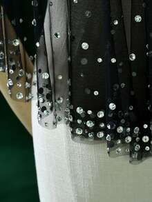 Black Wedding Veil Without Comb Rhinestone Edge Bridal Veil Wedding Accessories Face Veil - Black - View 6