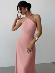 Women Midi Dresses - Rose - View 5