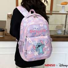 MINISO X Disney Stitch 626 Backpack, Purple Tie-Dye Floral School Bag Suitable For Office Work, Study, And Travel Use - Light Purple - View 2