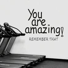 You Are Amazing! Inspirational Quote Wall Sticker, Bedroom Gym Office Home Decor Text Slogan - C - View 9