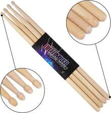 Ohtomber Drum Sticks, 2 Pair 5A Maple Drumsticks - White - View 2