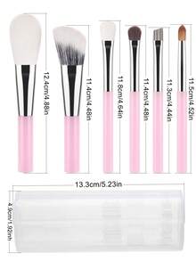 ronshadow Bộ 6 cọ trang điểm kèm hộp chống bụi riêng biệt, bao gồm cọ phấn phủ, cọ má hồng, cọ phấn mắt, cọ kẻ lông mày, cọ nền, bộ dụng cụ trang điểm cơ bản. - Nhiều màu - Xem 11