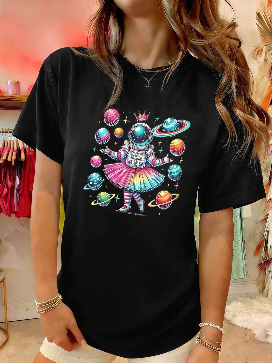 Women T-Shirts - Black - View 1