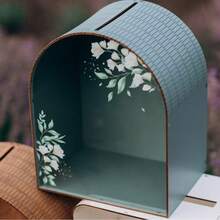 Wooden Wedding Blessing Card Gift Box, Creative Arch-Shaped Marriage Mailbox Party Decor - 1PC - View 4