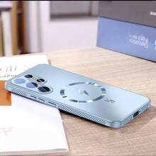 新款奢華超薄手機殼，具備散熱功能與強磁吸附，適用 Galaxy S26/25 Ultra、S26/25 Plus、S2625、S25 Edge，相容 iPhone 18 Pro Max、17 Pro、16、15 Pro Plus，防震防摔保護，玻璃鏡頭保護防震殼 - 淺藍色 - 查看 13