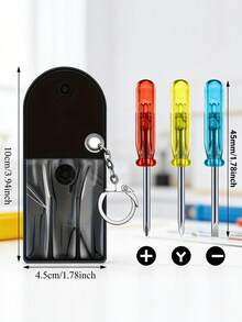 3pcs Or 4pcs Mini Screwdriver Keychain Set With Portable Storage Box And Snap Closure - Head Bits, Handle And Keychain - Suitable For Men's Tool Gifts, Father's Day, Birthday, Party - All-In-One Pocket Tool Kit For Electronics And Home Repair - Multicolor - View 2