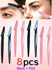Bộ 60/50/40/30/20/12/5 chiếc dao tỉa lông mày cầm tay, dao cạo lông mày tay cầm công thái học đa màu mới, dụng cụ tẩy lông cơ thể cho nam & nữ, dụng cụ làm mịn da mặt, dao cạo lông mày có bảo vệ lưỡi chống trầy xước, dụng cụ làm đẹp giá rẻ, phù hợp dùng tại nhà, du lịch, tiệc tùng, công tác, phòng ngủ, đám cưới, sinh nhật, Giáng sinh, Năm mới - Màu be - Xem 20