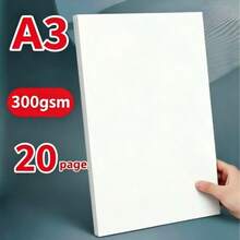 A3/A4 Size White Cardstock, 1PC (20 Sheets), Thick Paper, Rigid Cardboard, Suitable For Drawing, Sketching, Copying, And Other Purposes - White - View 15