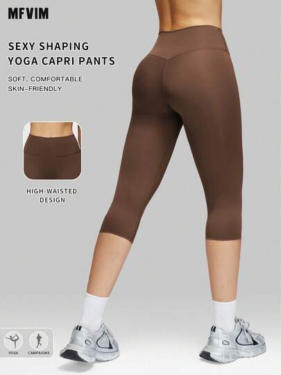  Quần Capri Yoga nữ MFVIM, cạp cao, nhanh khô, ôm sát, chất liệu mềm mại, thân thiện với da, đa năng, phù hợp cho các hoạt động thường ngày, chạy bộ, ngoài trời và thể dục.