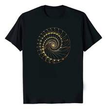 Camiseta De Matemáticas Con Espiral De Fibonacci Para Hombre - Negro - Ver 9
