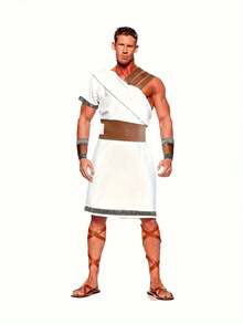 Men's Halloween Ancient Roman Greek King Gladiator Costume, Roman Warrior Cosplay Outfit - White - View 8