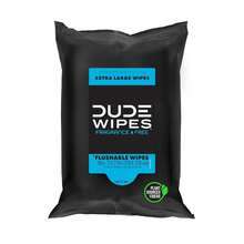 DUDE Wipes Unscented Travel Wipes - 1 Pack (18 Count) - Extra-Large Adult Flushable Wipes For Sensitive Skin - Infused With Vitamin E And Aloe - Septic And Sewer - 無香型 - 查看 9