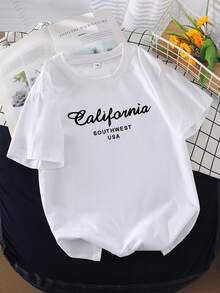 Nueva camiseta% algodón, lavable aáquina, adecuada para primavera, verano y otoño, estilo casual, ajuste cómodo, diseño moderno, versátil para uso diario, tela suave, estilo a. - Blanco - Ver 1