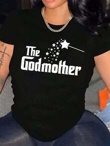 Playeras de algodón para mujer The Godmother - Camiseta casual de manga corta 100% algodón para mujer - Cuello redondo, corte regular, lavable a máquina, esencial para primavera y verano  y2k blusas básicas de mujer - Negro - Ver 7