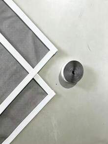 Summer Best-Seller Diamond Mesh Window Screen! 1pc Customizable Size, Mosquito-Proof & Easy To Maintain, 3-Color Minimalist Rectangular, No Drilling & No Installation Required, Suitable For Rental, Home & Office - Grey Mesh With White Trim and Zipper - View 3