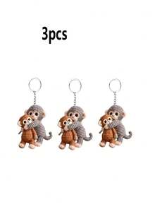 Monkey Key 2D 手工可愛猴子鑰匙圈，適合背包、錢包，鑰匙圈禮物，居家必備小品，小型派對禮物，送給動物愛好者的美感禮物 - 查看 10
