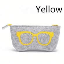1pc Fashion Multicolor Eyeglasses Pattern Felt Zipper Eyeglasses Case, Portable Lightweight Unisex Eyewear Storage Bag, Shock-Proof Protection, Suitable For Travel, Business, Daily Use, Outdoor, 5 Color Options - Multicolor - View 11